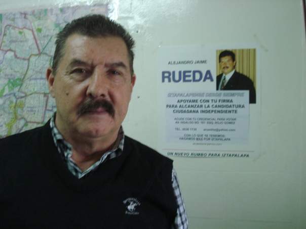 Candidato independiente a jefe delegacional, Alejandro Jaime Rueda Valencia.